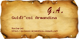 Gulácsi Armandina névjegykártya